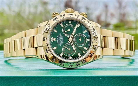 rolex daytona grün gold